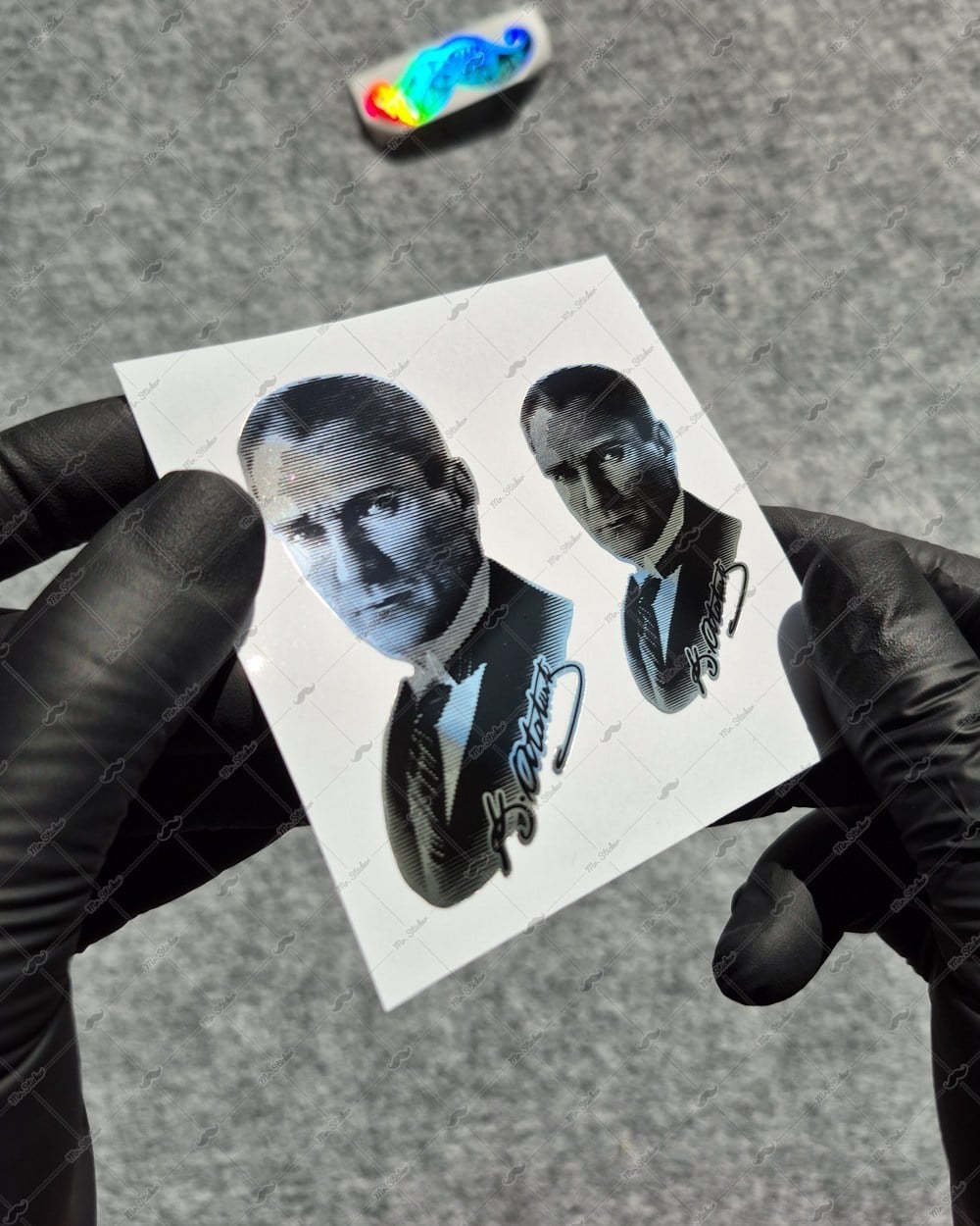 CHR23 Krom Seri İkili Atatürk Silüeti Etiket Seti