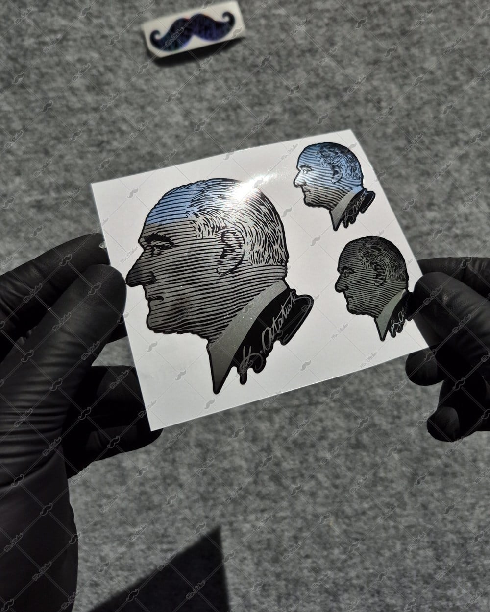 CHR26 Krom Seri Cizgi Calisma Atatürk Etiket Seti