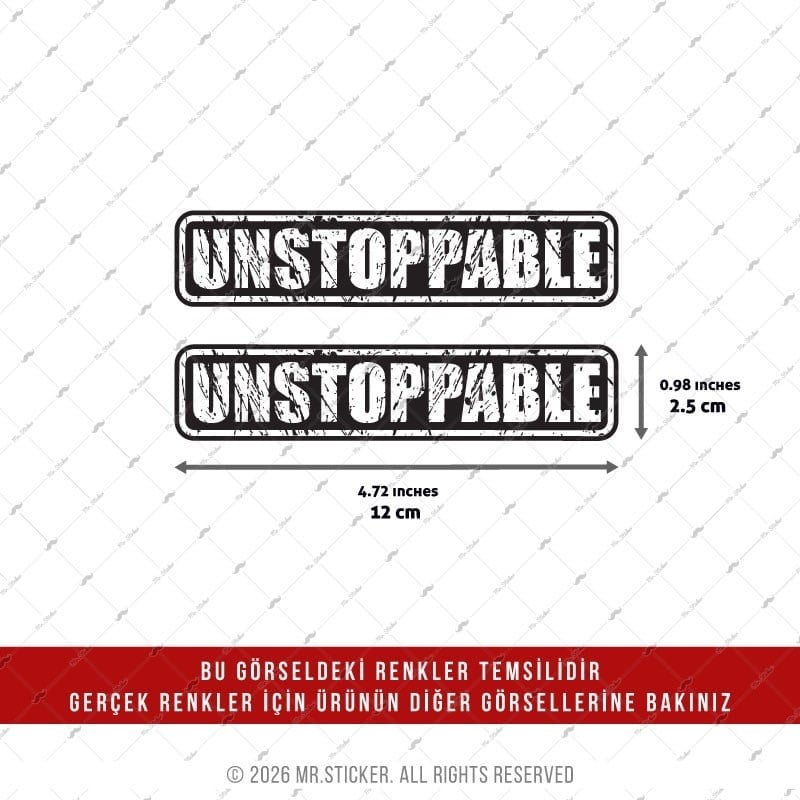 CHR28 Krom Seri Durdurulamaz (Unstoppable) Yazılı Etiket 2 li Set
