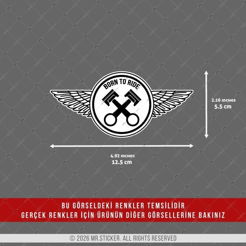 CHR31 Krom Seri Born to Ride Yazılı Etiket