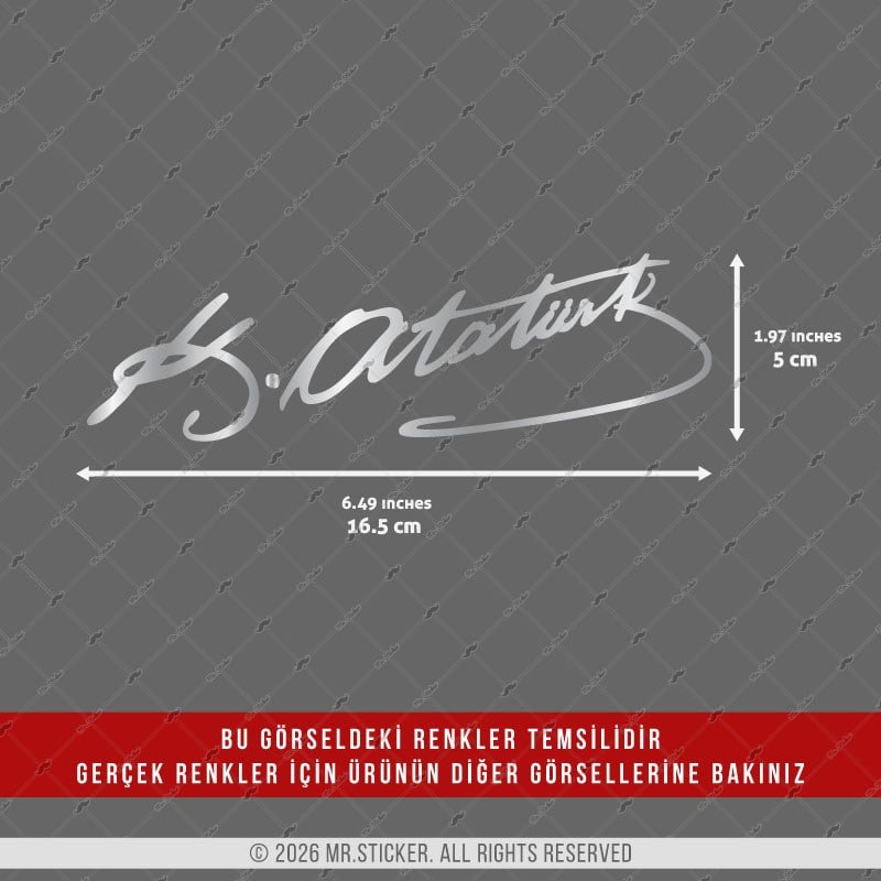 CHR4 Krom Seri Boy Kemal Atatürk İmza Etiketi