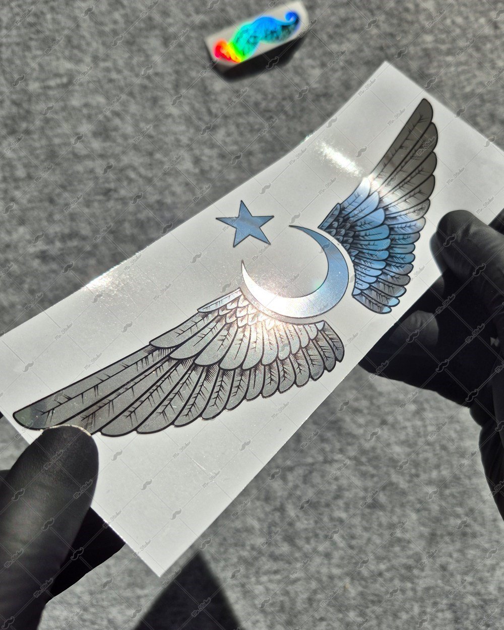 CHR7 Krom Seri Kanatlı Ay Yıldız Etiketi
