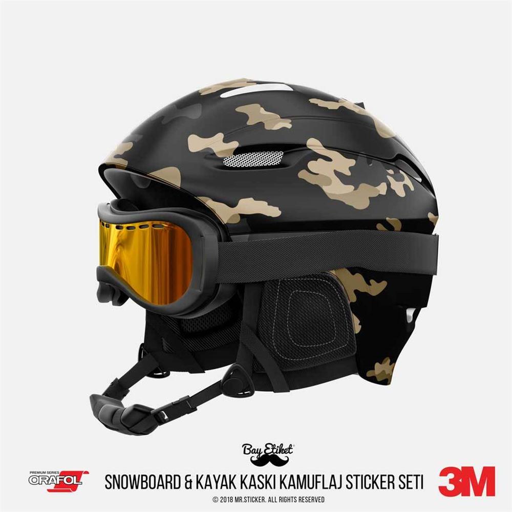 CMO403SS - Snowboard Kaski ve Board Kaplamaya Uygun 34 Parca Kucuk Boy Kamuflaj Seti