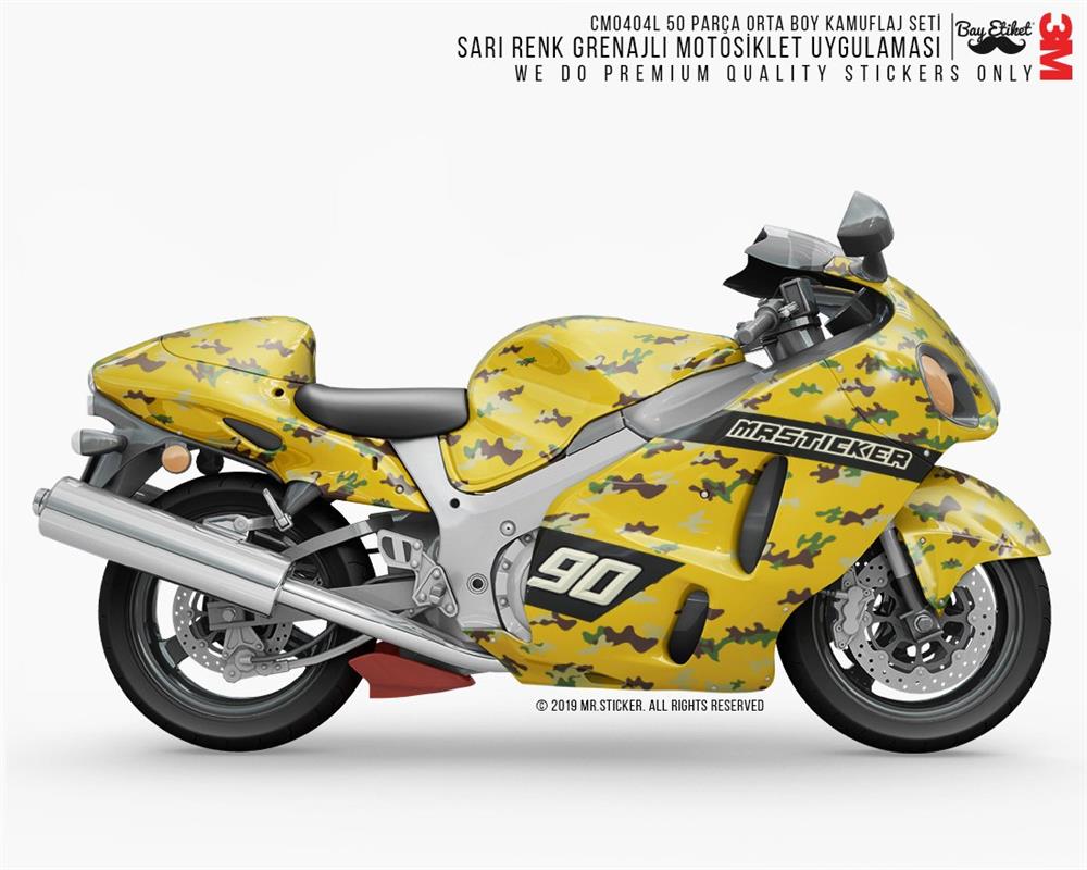 CMO404L - Motosiklet Kaplamaya Uygun 50 Parca Orta Boy Kamuflaj Seti