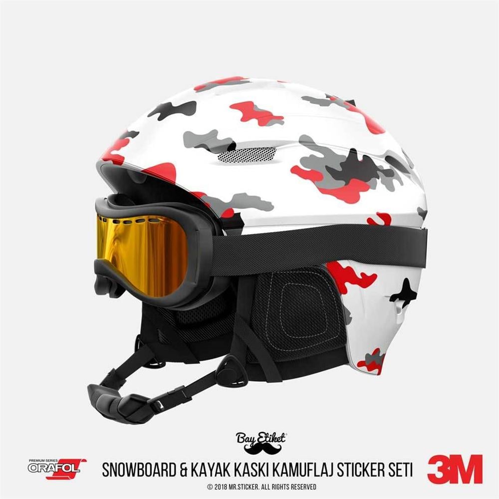 CMO405SS - Snowboard Kaski ve Board Kaplamaya Uygun 34 Parca Kucuk Boy Kamuflaj Seti