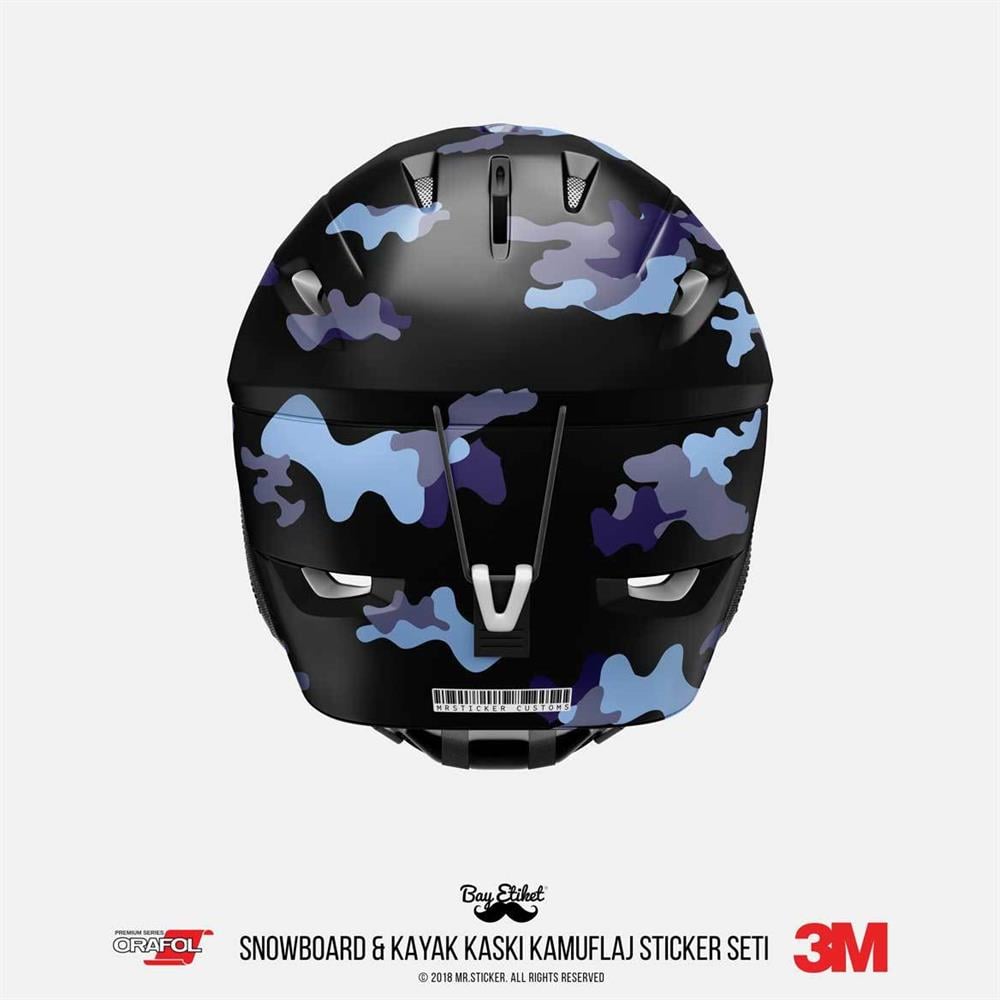 CMO409SS - Snowboard Kaski ve Board Kaplamaya Uygun 34 Parca Kucuk Boy Kamuflaj Seti