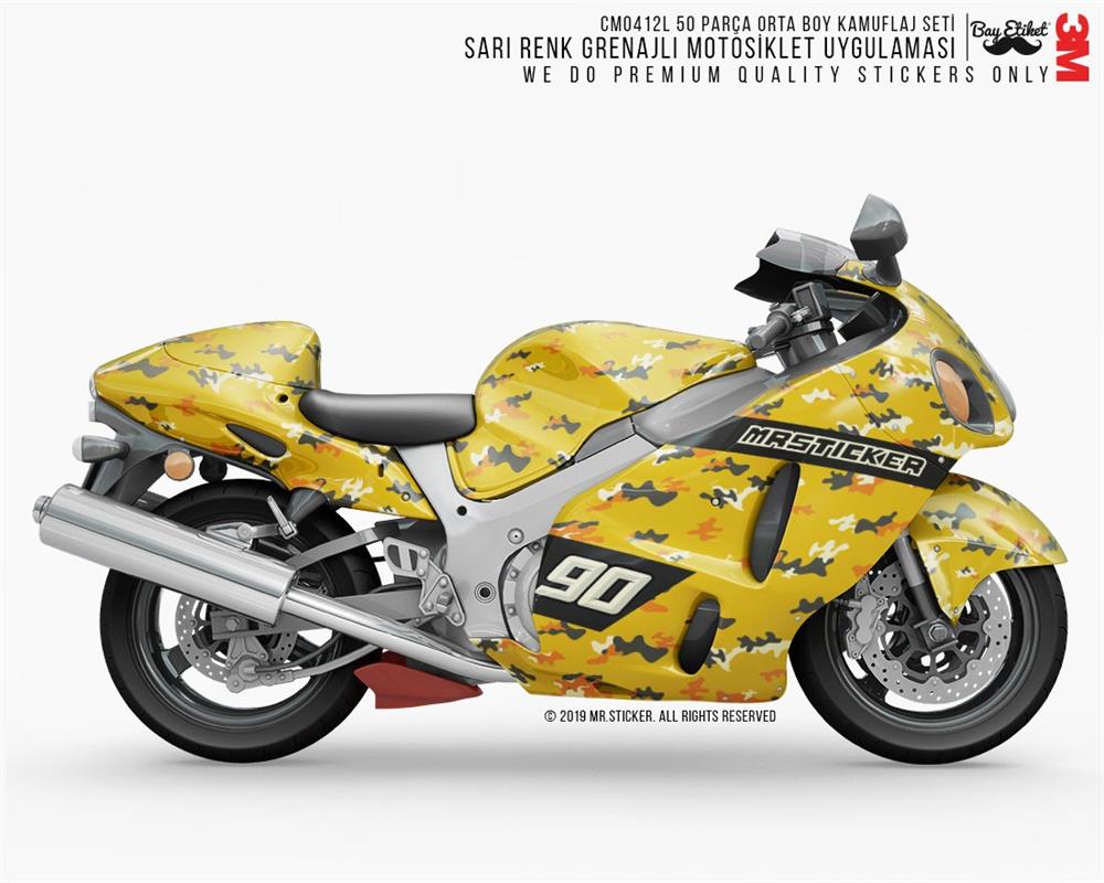 CMO412L - Motosiklet Kaplamaya Uygun 50 Parca Orta Boy Kamuflaj Seti
