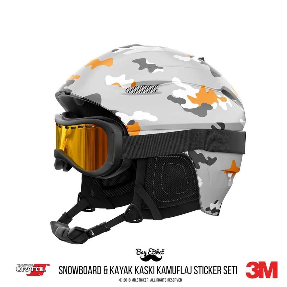 CMO412SS - Snowboard Kaski ve Board Kaplamaya Uygun 34 Parca Kucuk Boy Kamuflaj Seti