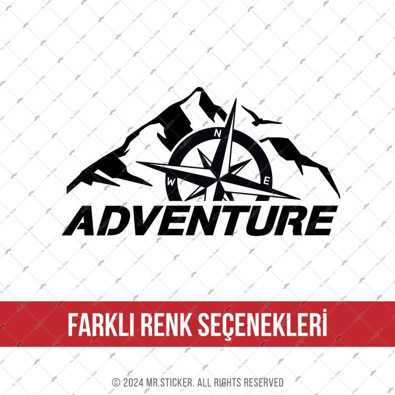 CSE7 Adventure Yazılı Sticker - Renk Seçenekli