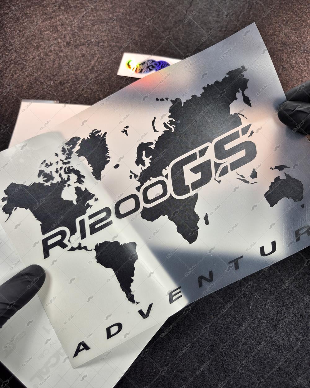 CSE8 GS1200 Detayli Dunya Haritasi Desen Sticker - Renk Seçenekli