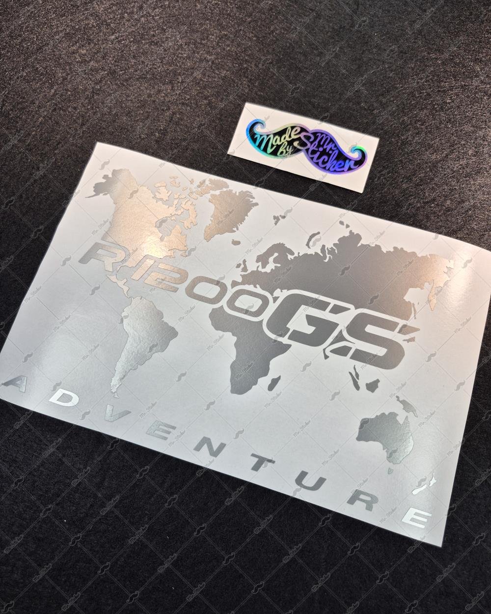 CSE8 GS1200 Detayli Dunya Haritasi Desen Sticker - Renk Seçenekli