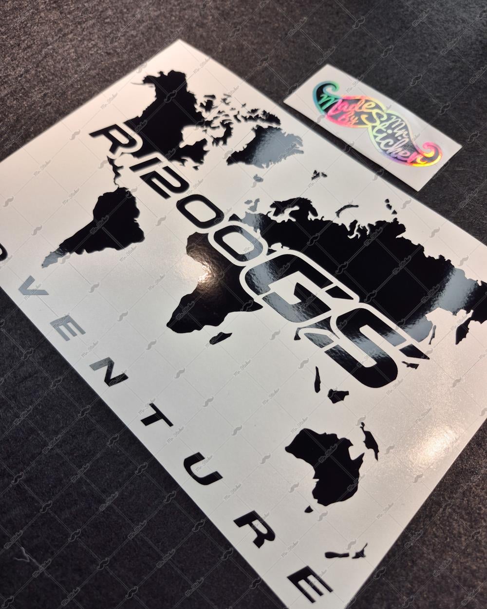 CSE8 GS1200 Detayli Dunya Haritasi Desen Sticker - Renk Seçenekli