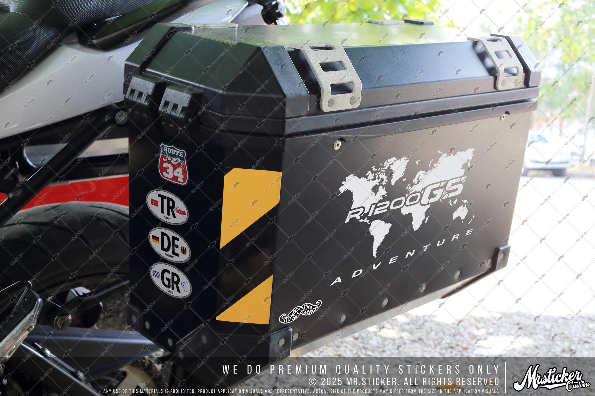 CSE8 GS1200 Detayli Dunya Haritasi Desen Sticker - Renk Seçenekli