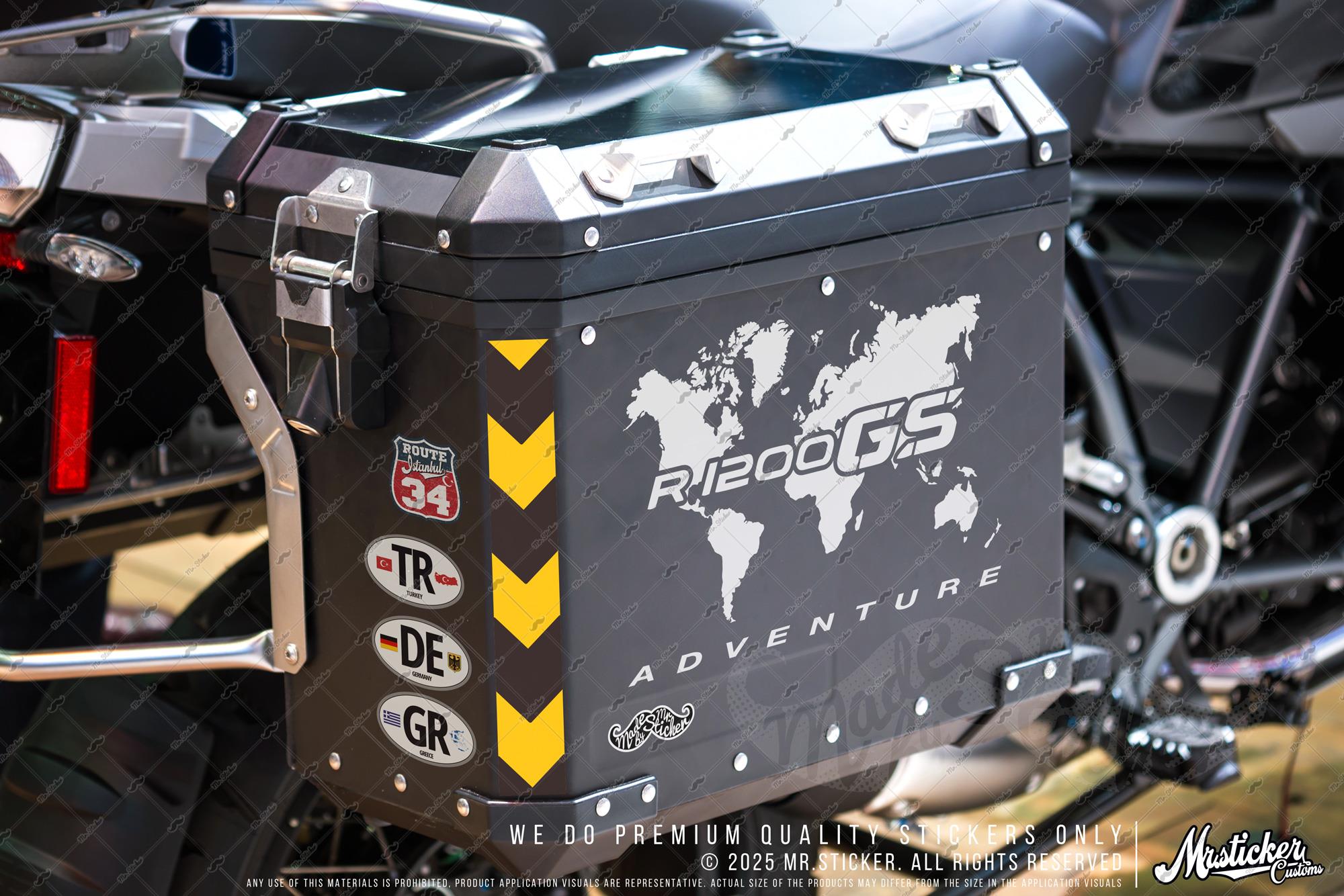 CSE8 GS1200 Detayli Dunya Haritasi Desen Sticker - Renk Seçenekli