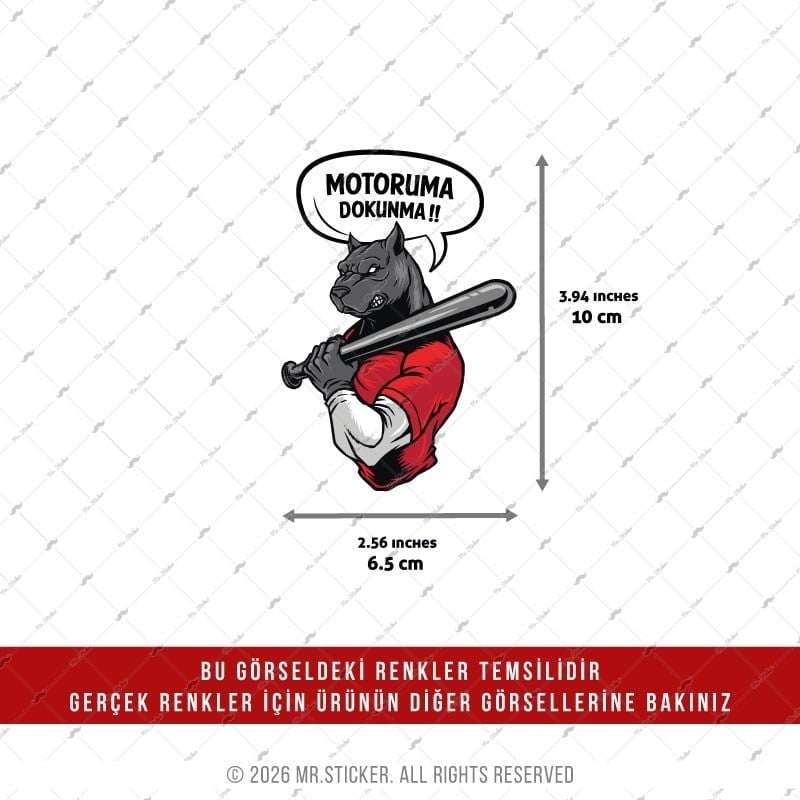 CSFT14 Renk Değiştiren Seri Motoruma Dokunma Kızgın Pitbull Etiketi