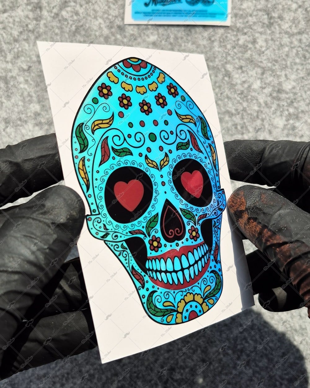 CSFT18 Renk Değiştiren Seri Kalp Gozlu Sugar Skull Kurukafa Etiketi