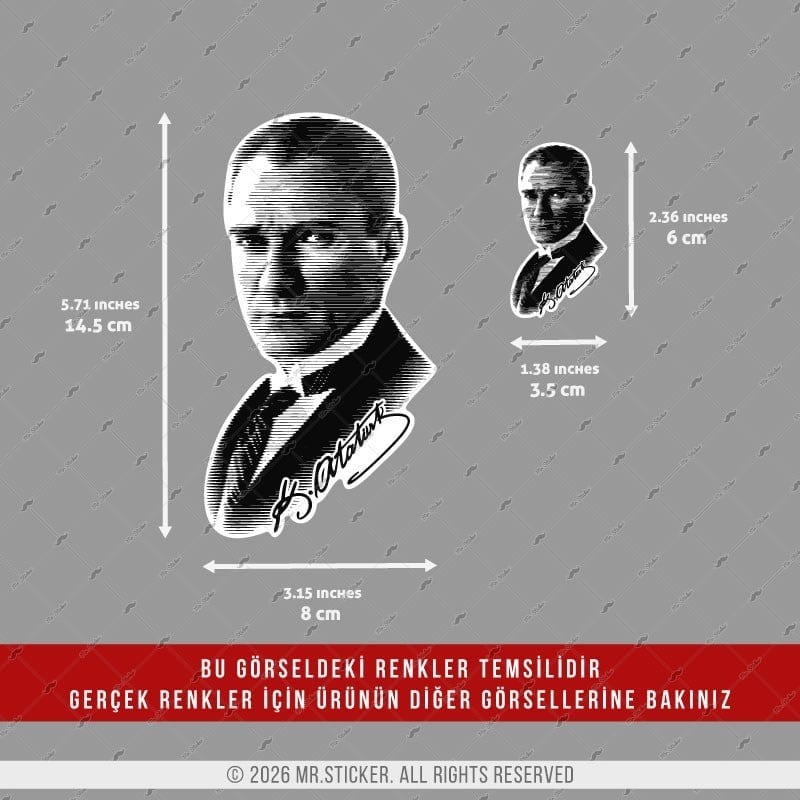 CSFT24 Renk Değiştiren Seri Ikili Ataturk Silueti Seti