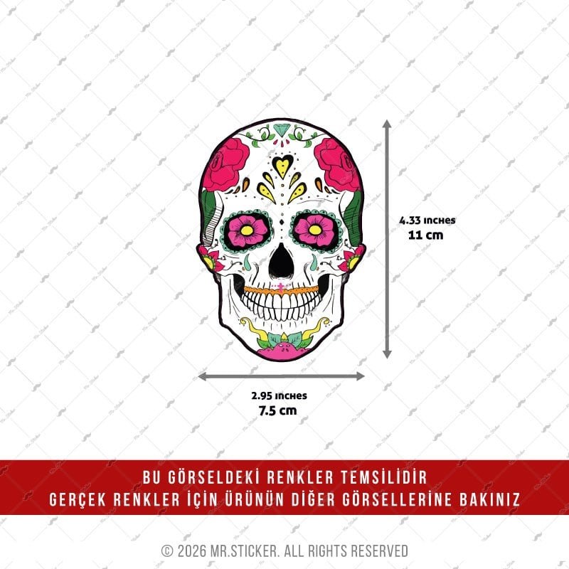 CSFT26 Renk Değiştiren Seri Sugar Skull Kurukafa Etiketi