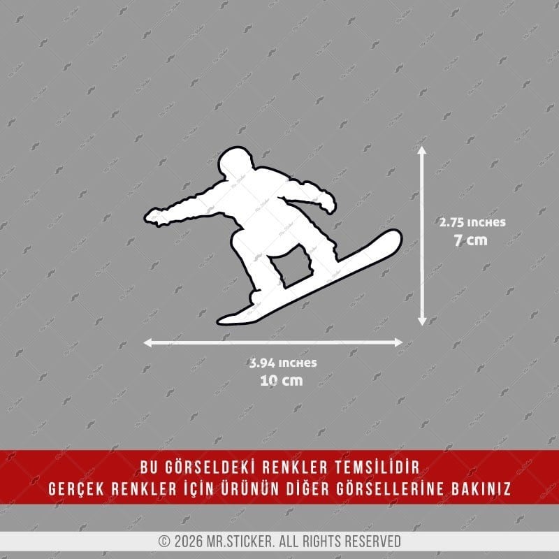 CSFT54 Renk Değiştiren Seri Snowboardcu Silueti Etiketi