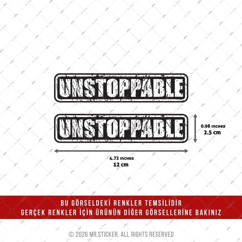CSFT9 Renk Değiştiren Durdurulamaz (Unstoppable) Yazılı Etiket 2 li Set