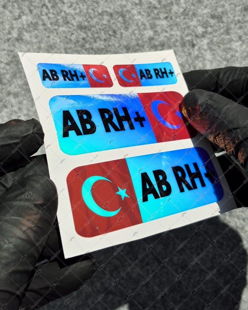 CSFTBT07 AB Rh Pozitif (+) Kan Grubu Etiket Seti Renk Değiştiren Seri