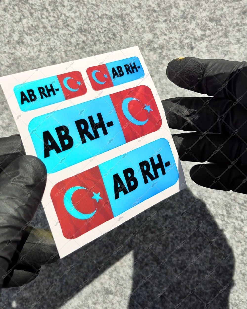 CSFTBT08 AB Rh Negatif (-) Kan Grubu Etiket Seti Renk Değiştiren Seri