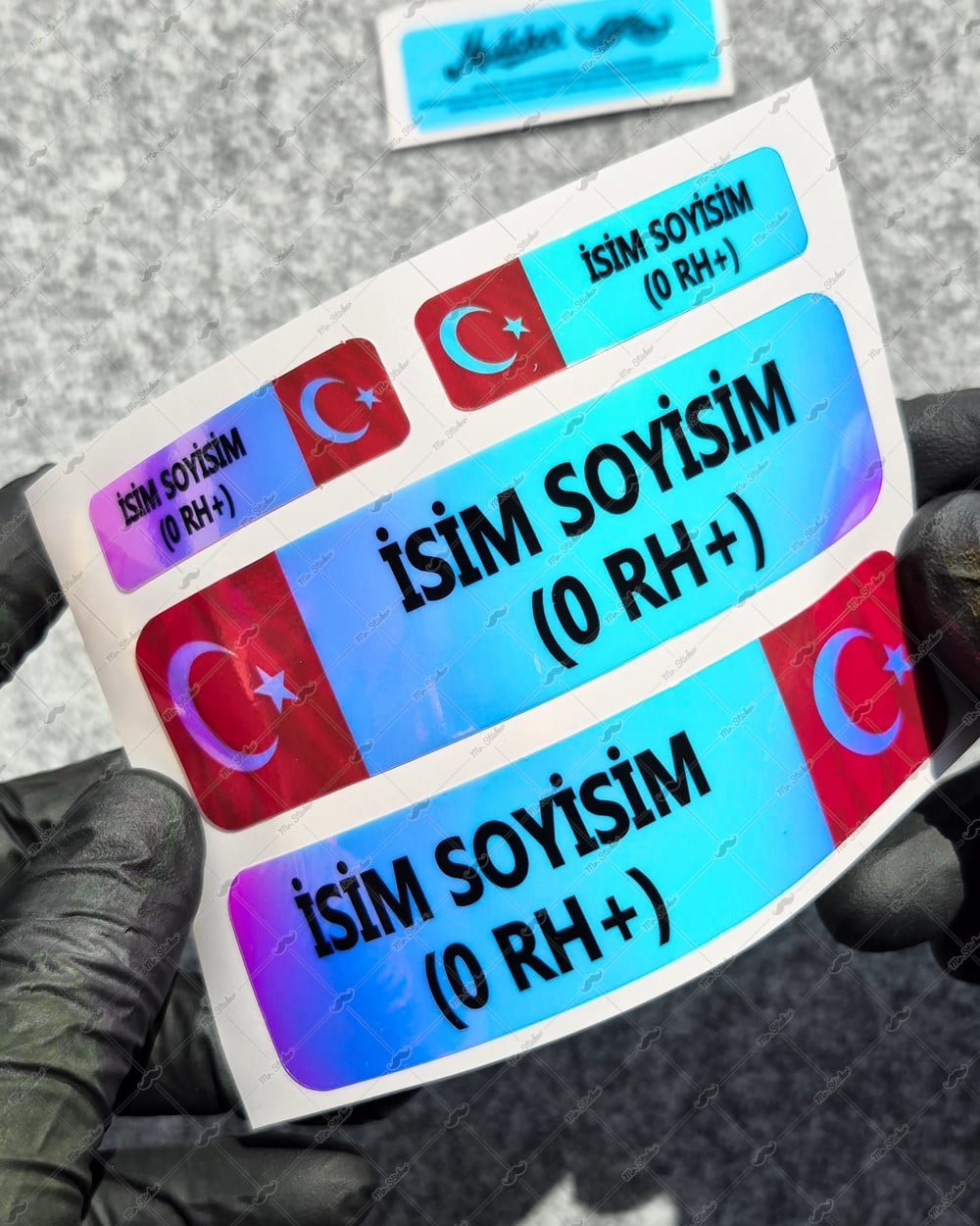 CSFTBT10 Isme Ozel Kan Grubu Etiket Seti - Renk Değiştiren Seri