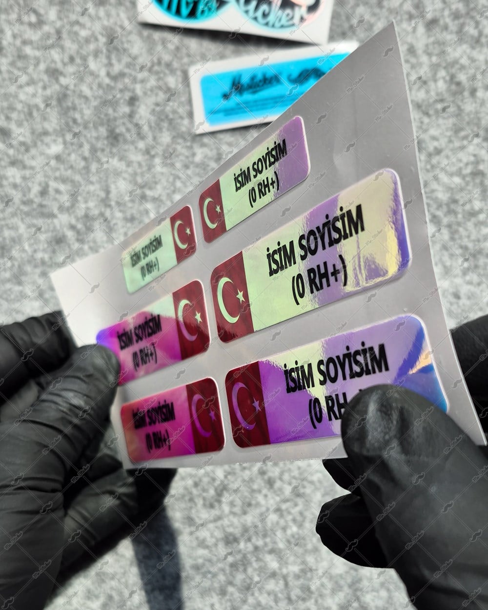 CSFTBT10 Isme Ozel Kan Grubu Etiket Seti - Renk Değiştiren Seri