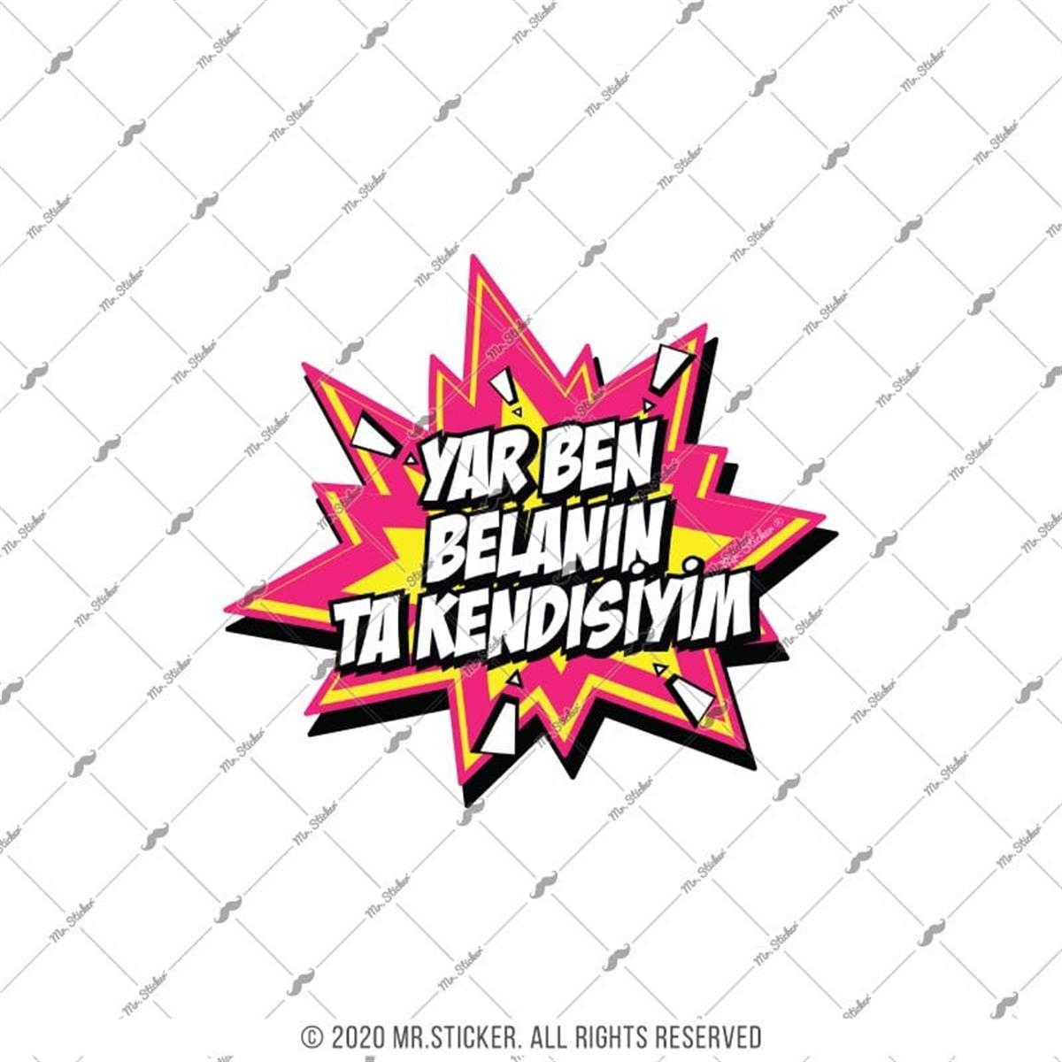 ESP3 Ben Belanin Kendisiyim Yazili Cizgi Roman Efekti Etiketi
