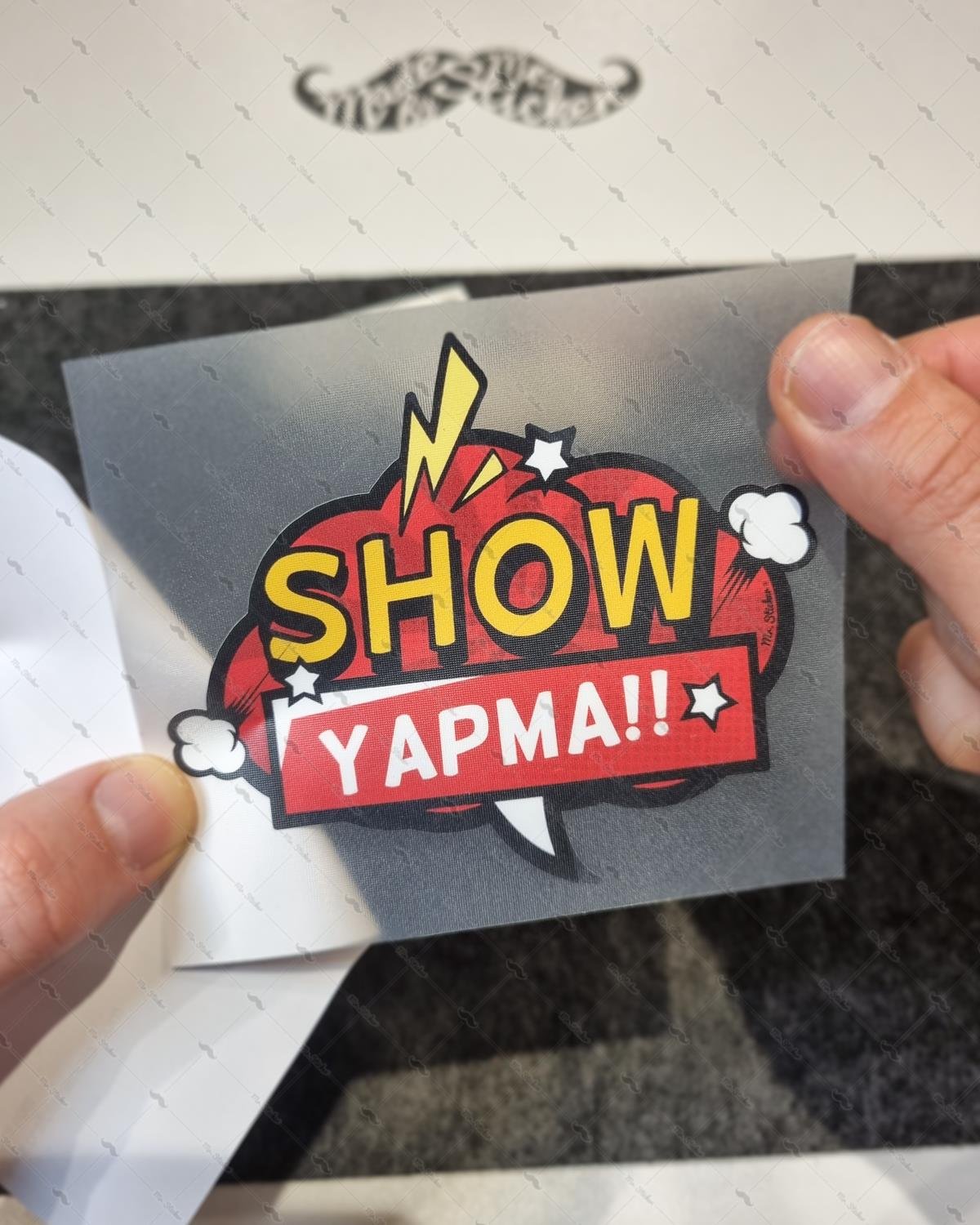 ESP7 Sov Yapma Yazili Cizgi Roman Efekti Etiketi