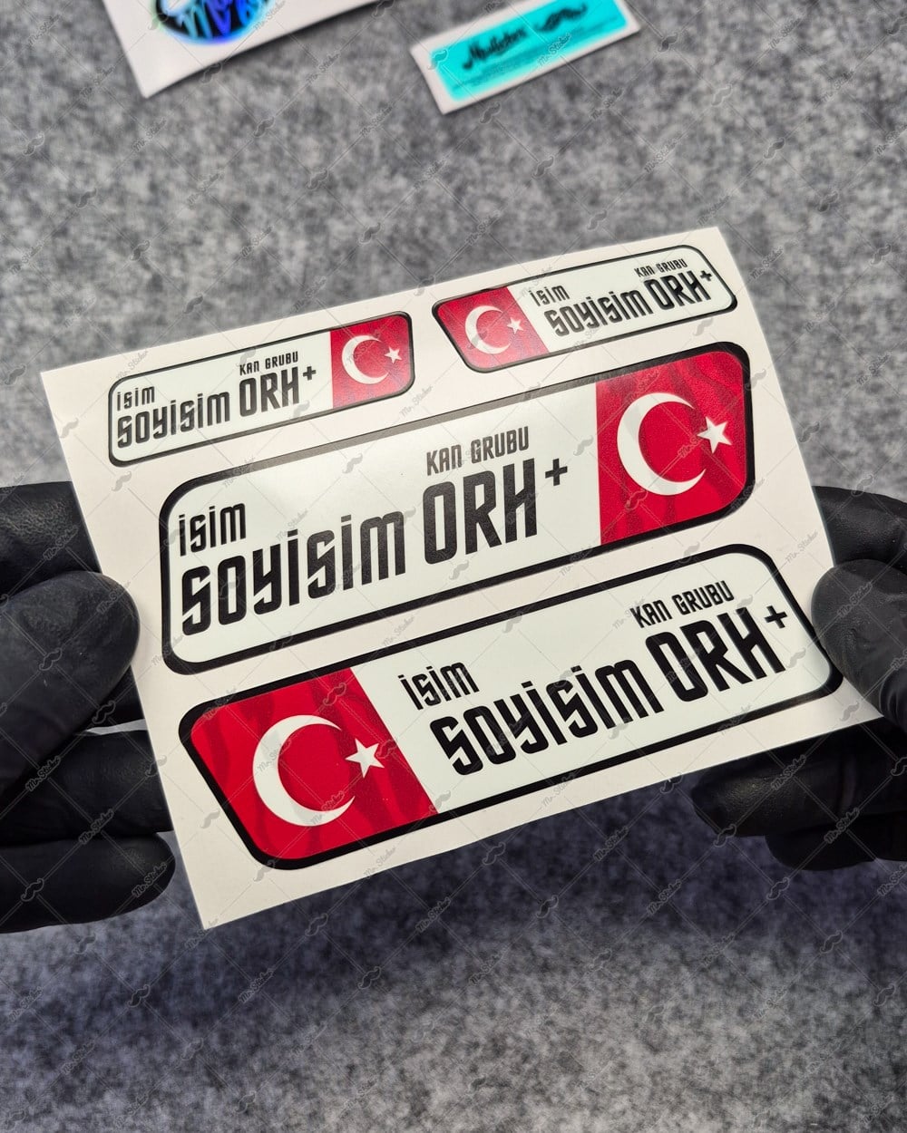 GIDWBT09 Karanlıkta Işıldayan İsme Özel Kan Grubu Etiket Seti