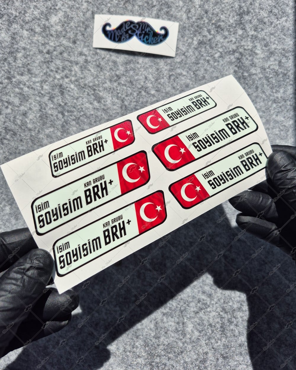 GIDWBT09 Karanlıkta Işıldayan İsme Özel Kan Grubu Etiket Seti