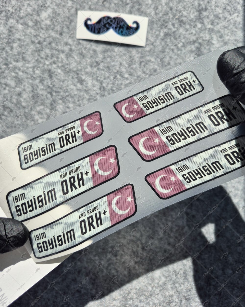 GIDWBT19 Karanlıkta Işıldayan İsme Özel Kan Grubu Etiket Seti
