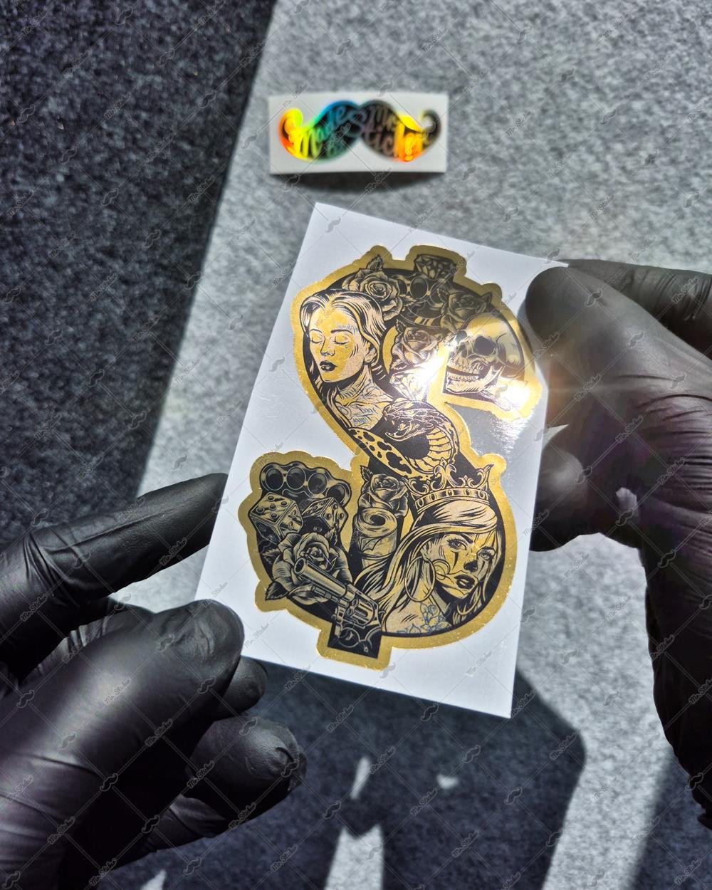 GLD15 Altın Seri Gangsta Motifli Dolar Etiketi