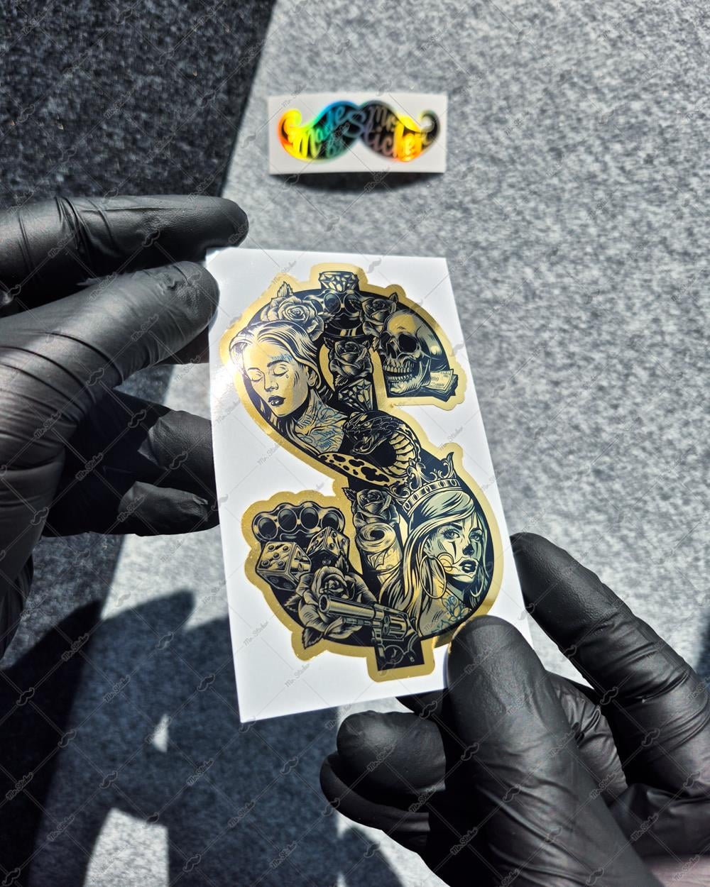 GLD15 Altın Seri Gangsta Motifli Dolar Etiketi