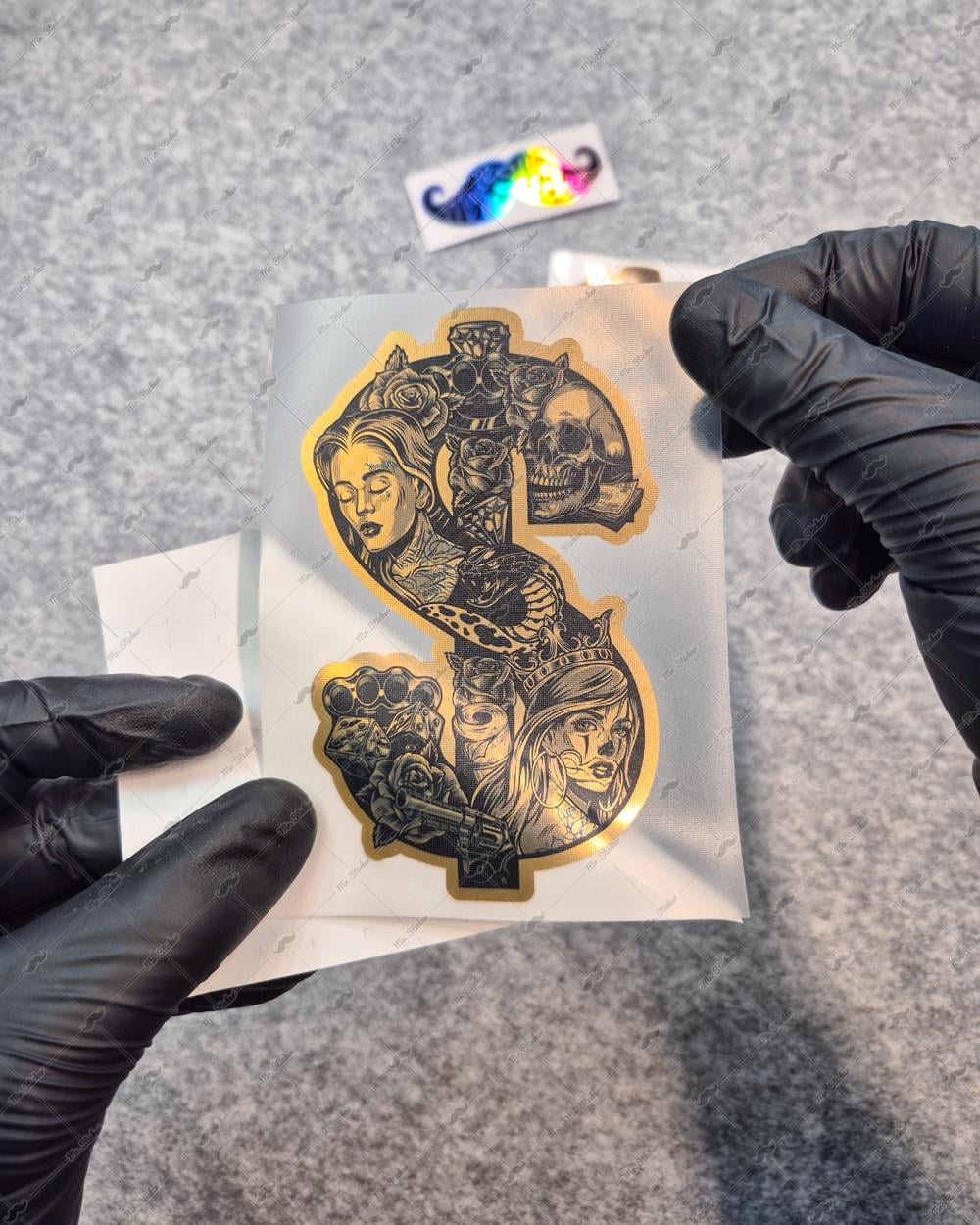 GLD15 Altın Seri Gangsta Motifli Dolar Etiketi