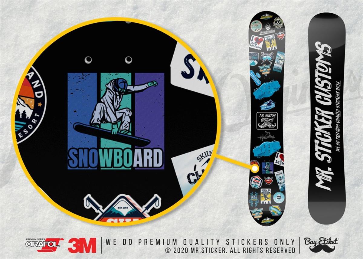 HBG90 Snowboard Yazili Etiket