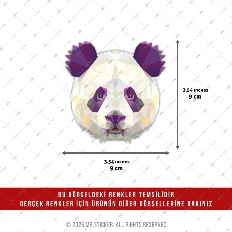 HLG117 Hologram Üçgen Tasarım Panda Etiketi
