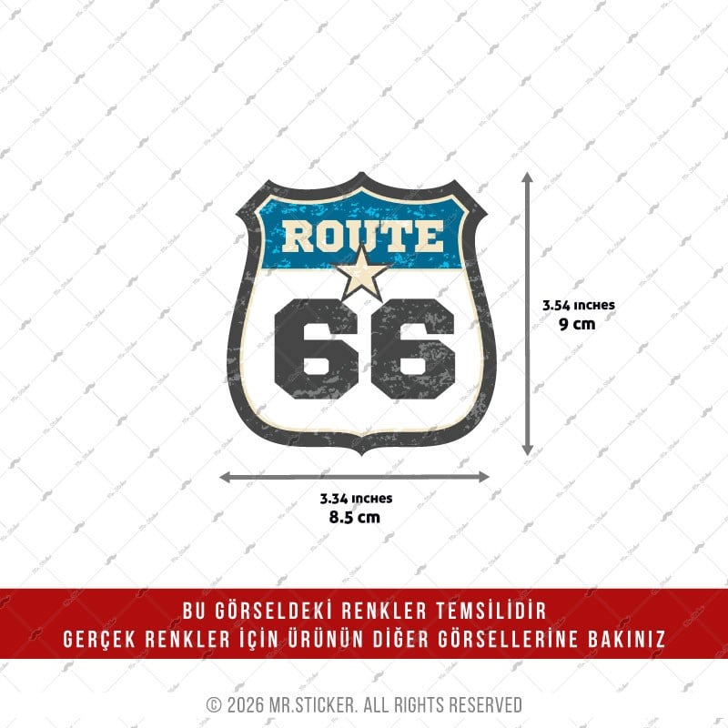 HLG128 Hologram Seri Route 66 Etiketi