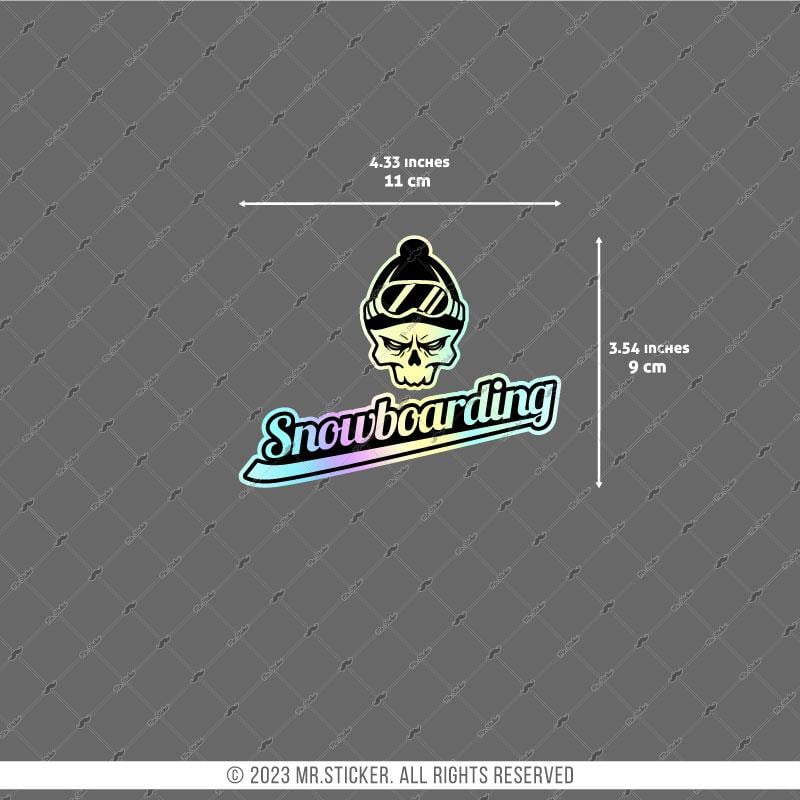 HLG63 Hologram Snowboarding Yazısı ve Kurukafa Etiketi