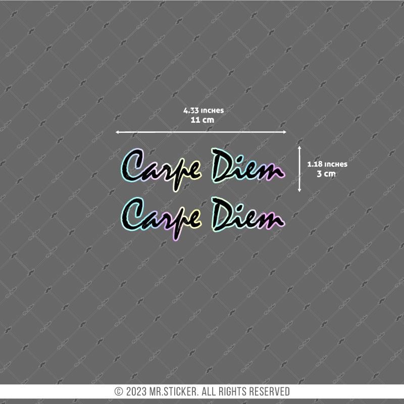 HLG68 Hologram Carpe Diem Yazılı Etiket İkili Set