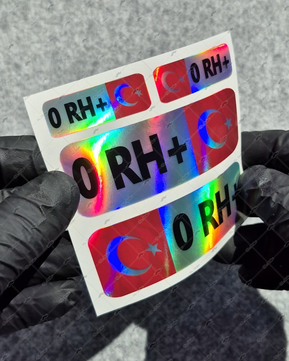 HLGBT02 Hologram 0 Rh Pozitif (+) Kan Grubu Etiket Seti