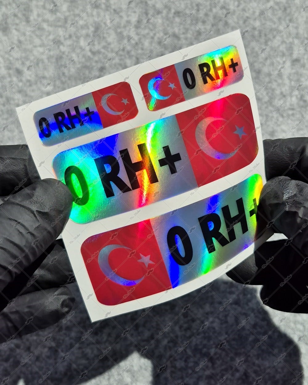 HLGBT02 Hologram 0 Rh Pozitif (+) Kan Grubu Etiket Seti