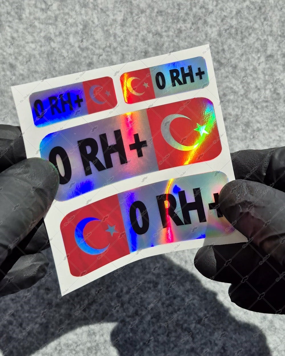 HLGBT02 Hologram 0 Rh Pozitif (+) Kan Grubu Etiket Seti