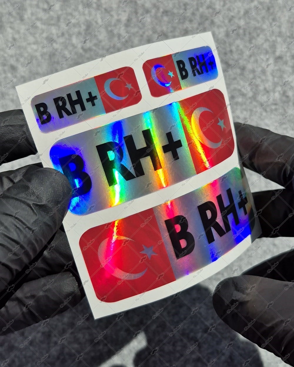 HLGBT05 Hologram B Rh Pozitif (+) Kan Grubu Etiket Seti