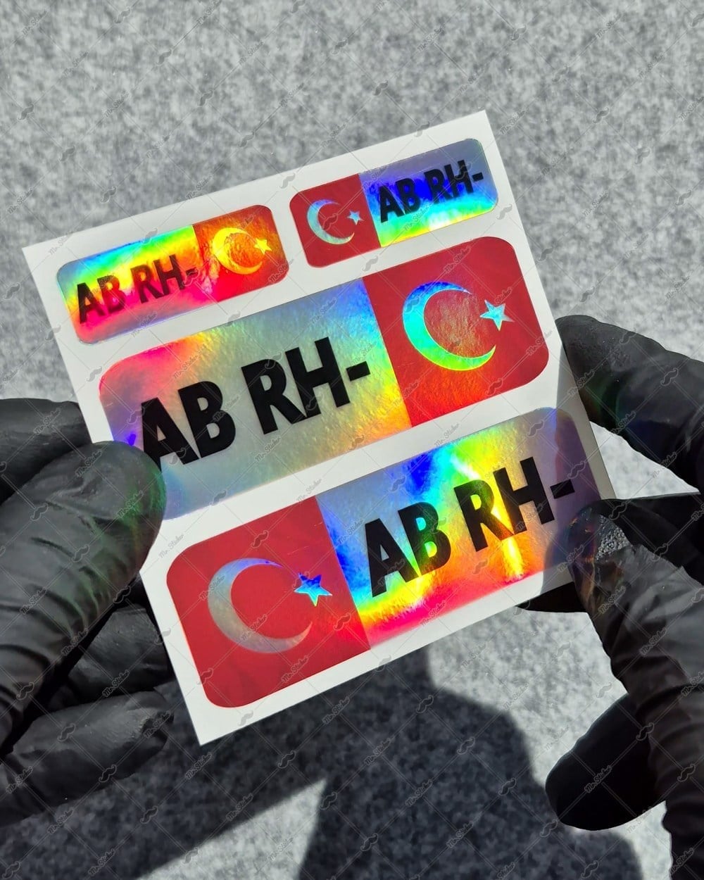 HLGBT08 Hologram AB Rh Negatif (-) Kan Grubu Etiket Seti