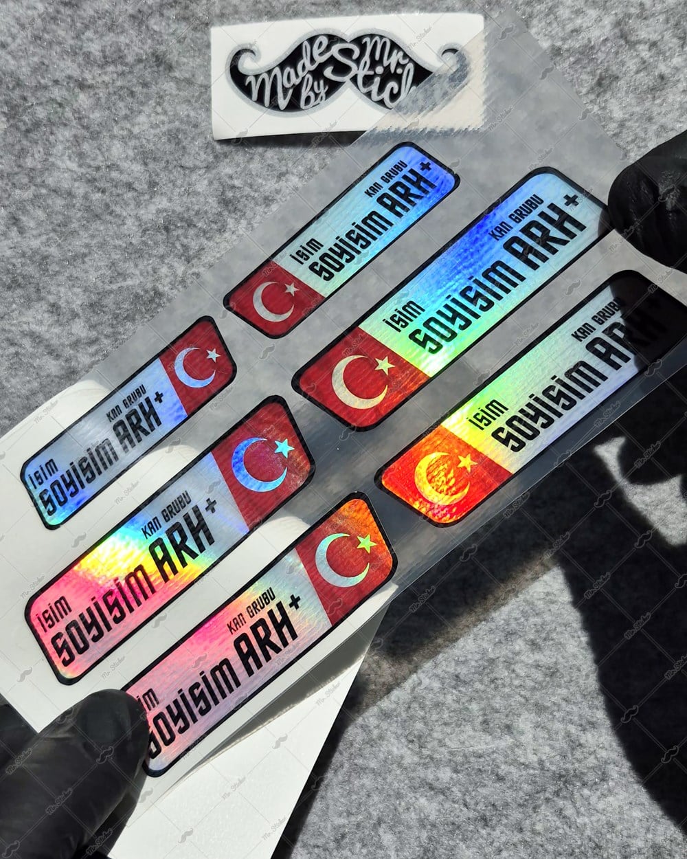 HLGBT09 Hologram İsme Özel Kan Grubu Etiket Seti
