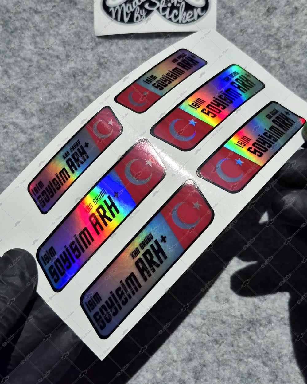 HLGBT09 Hologram İsme Özel Kan Grubu Etiket Seti