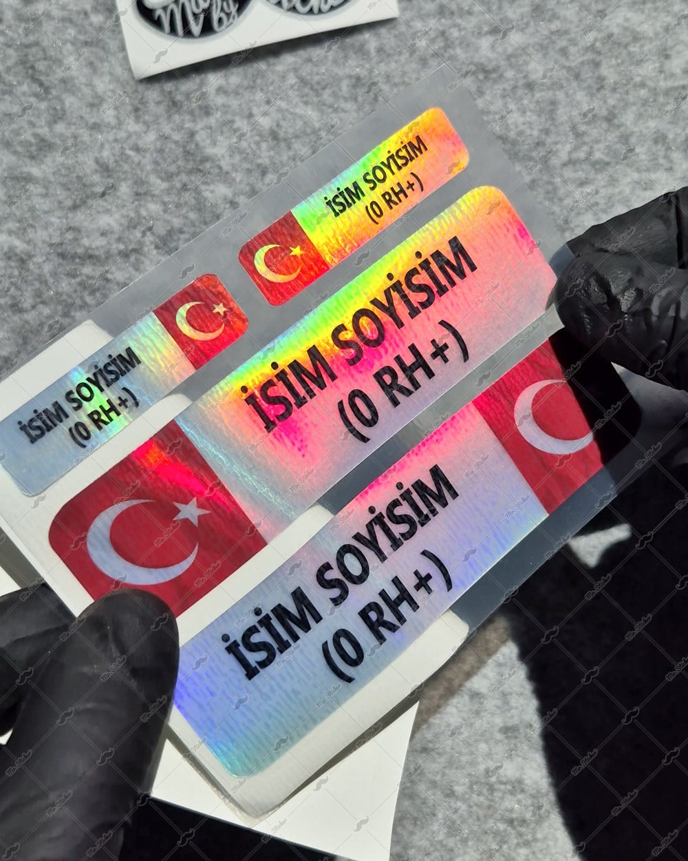 HLGBT10 Hologram İsme Özel Kan Grubu Etiket Seti