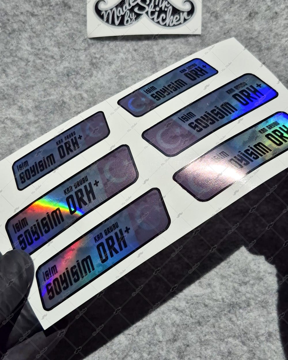HLGBT19 Hologram İsme Özel Kan Grubu Etiket Seti